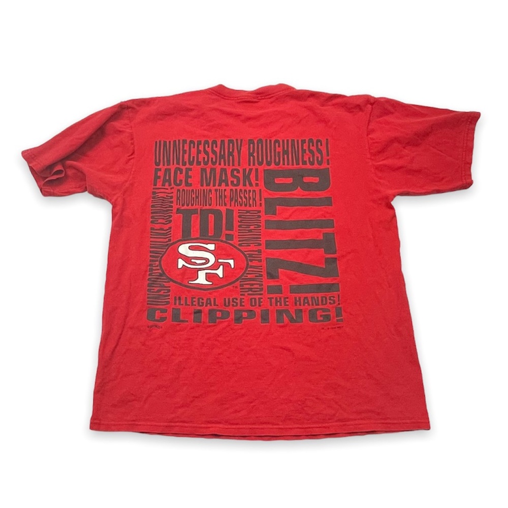 Vintage San Francisco 49Ers front back graphic 1990s red t shirt